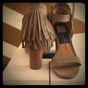 Dolce Vita Almond Suede Fringe Sandals